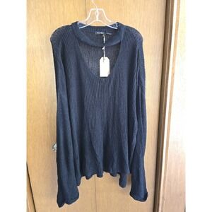 Blu Pepper Navy Knit Blouse